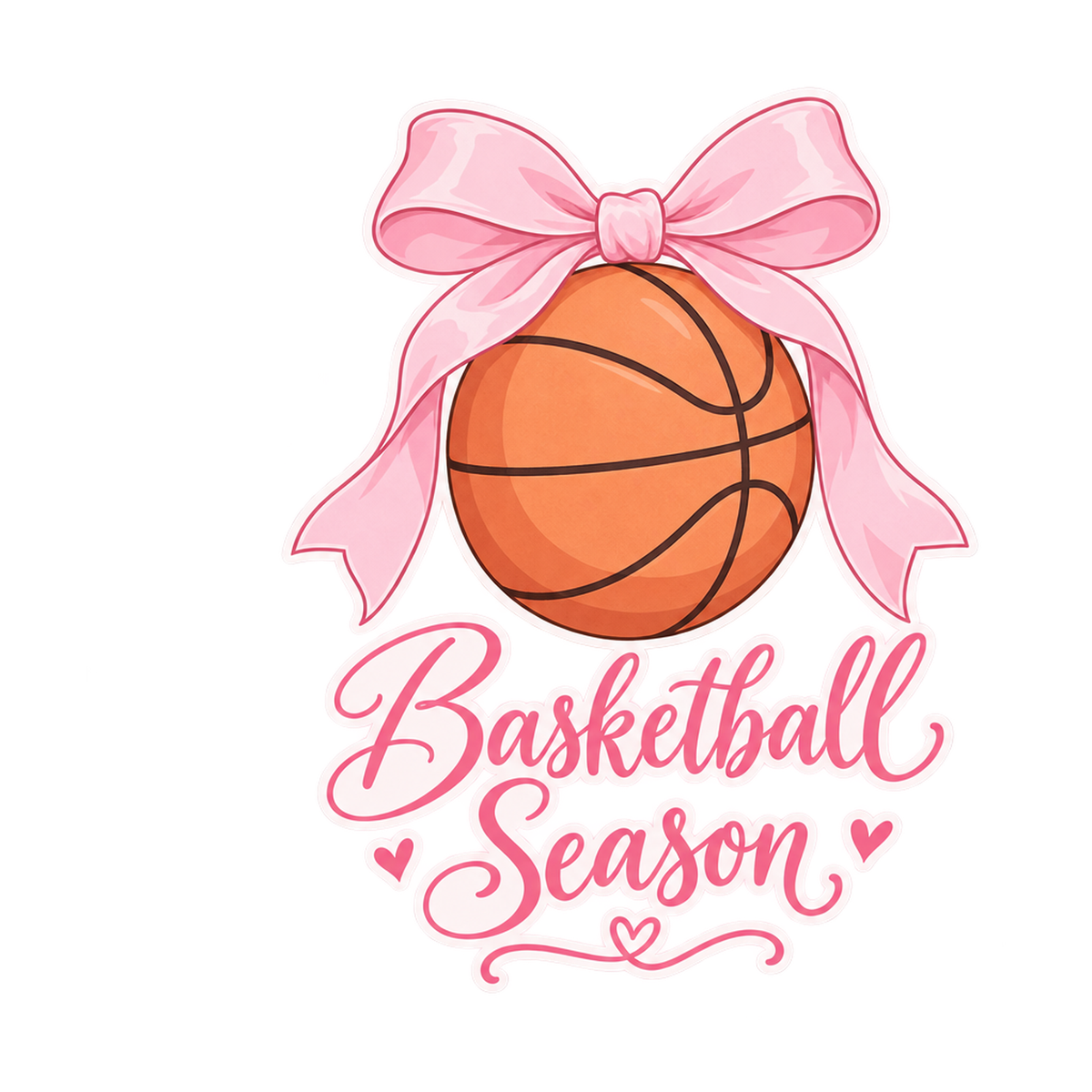 [Digital Download] Coquette Bow Basketball T-Shirt SVG PNG EPS Cricut Silhouette Sublimation Design