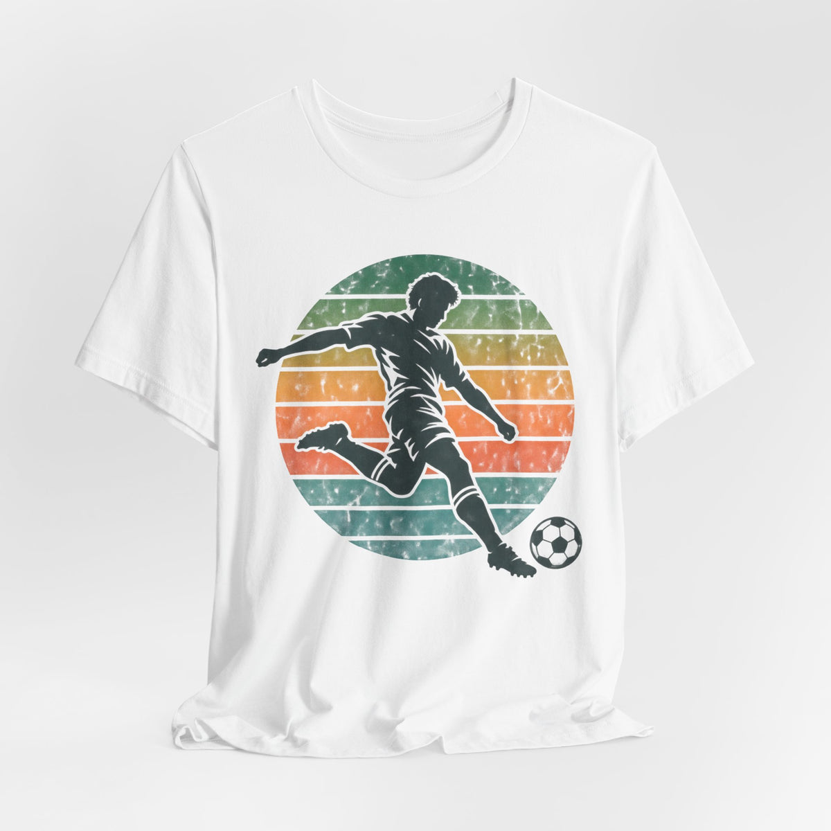 Retro Soccer Player Silhouette Tee | Vintage 90s Soccer Design | Old School Pitch Shirt | Retro Sports Gift | Soccer Throwback Gift | Classic Soccer Design