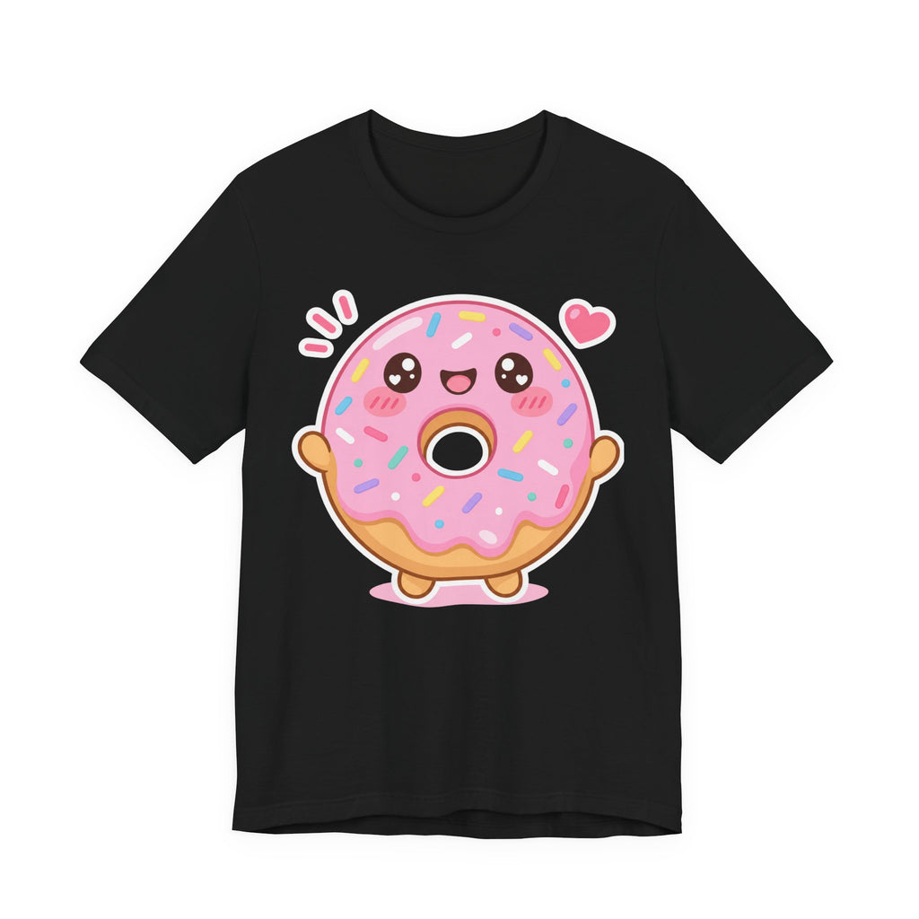 Kawaii Donut T-Shirt | Cute Sprinkle Donut Character Tee | Sweet Dessert Gift Shirt