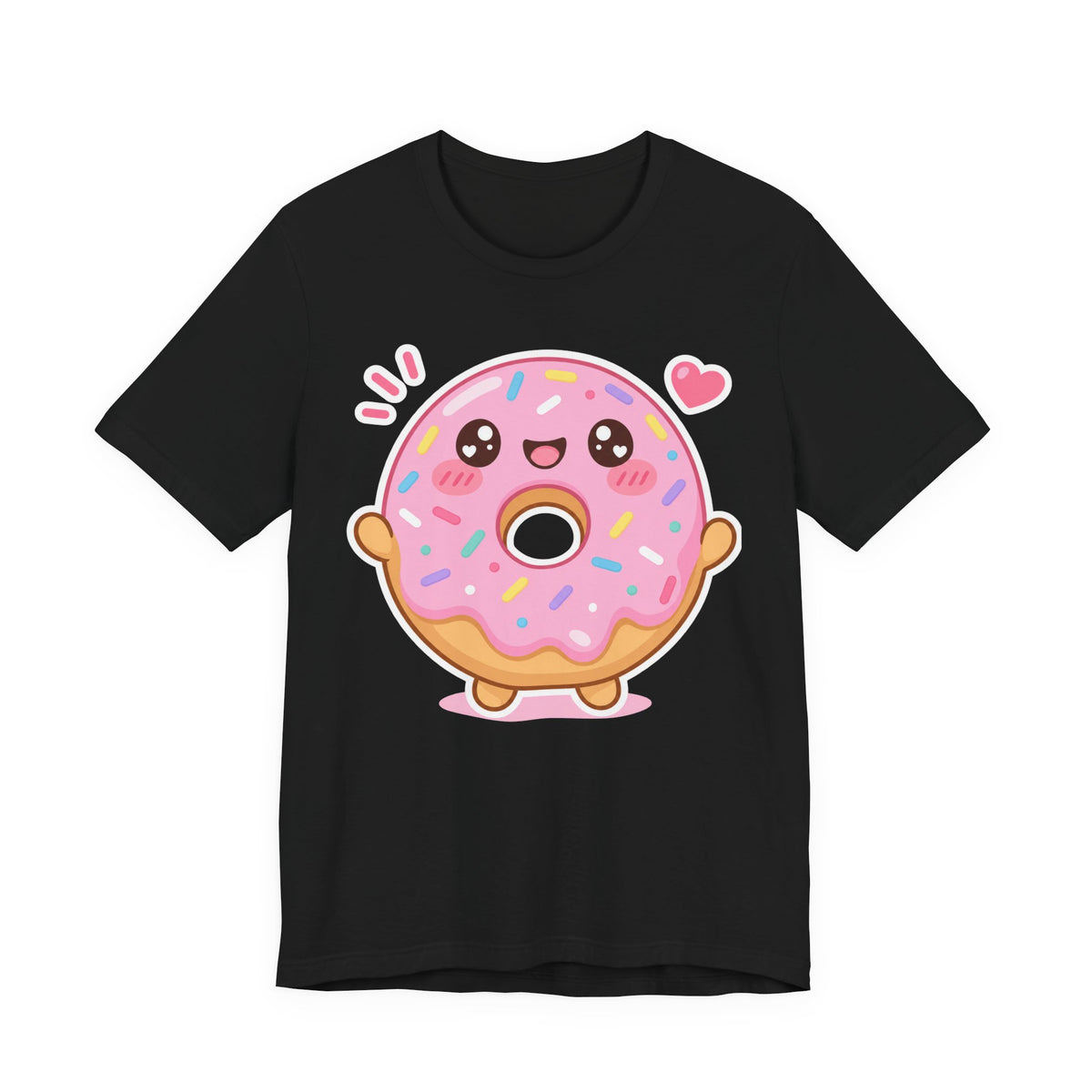Kawaii Donut T-Shirt | Cute Sprinkle Donut Character Tee | Sweet Dessert Gift Shirt
