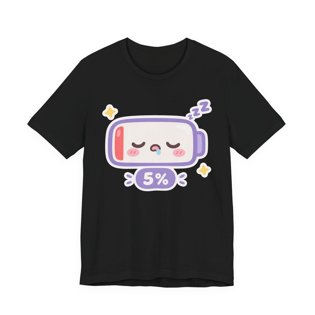 Introvert Social Battery Low Kawaii T-Shirt | Cute Battery Icon Tee | Funny Introvert Gift Shirt