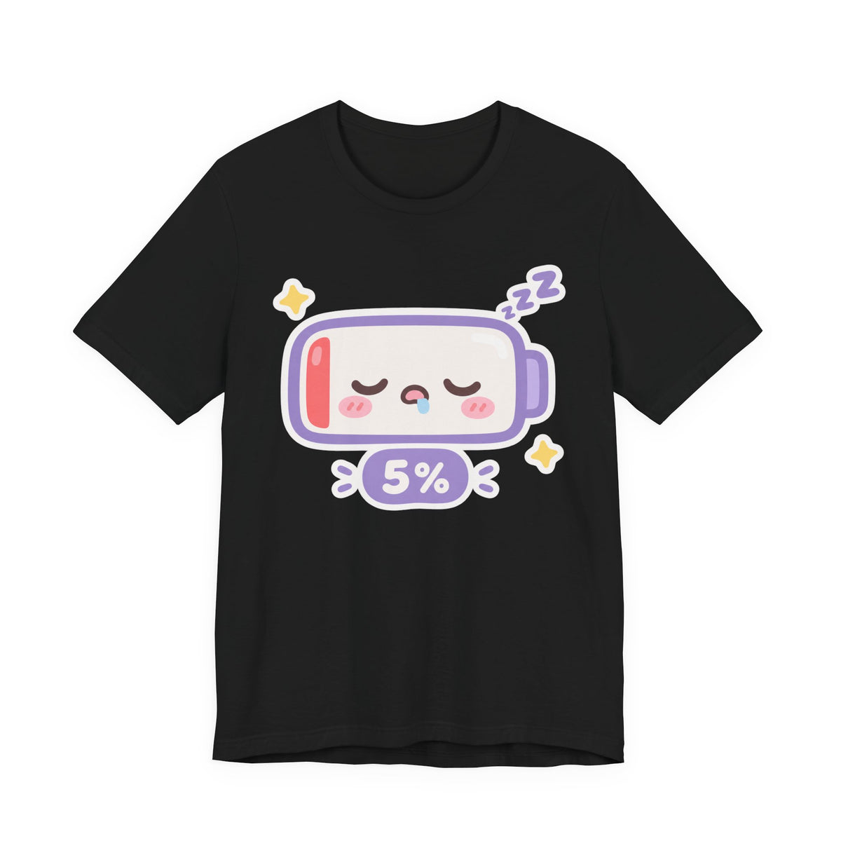 Introvert Social Battery Low Kawaii T-Shirt | Cute Battery Icon Tee | Funny Introvert Gift Shirt