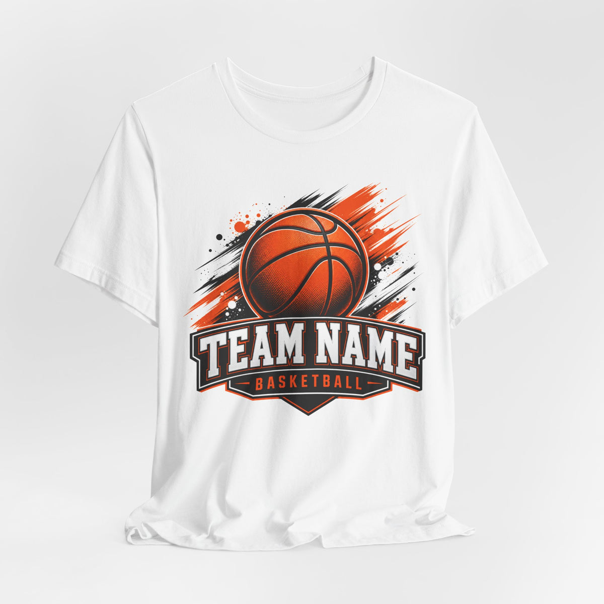 Custom Team Name Basketball Tee | Personalized Grunge Team Logo Shirt | Custom Basketball Team Gift | Bold Streak Team Logo Design