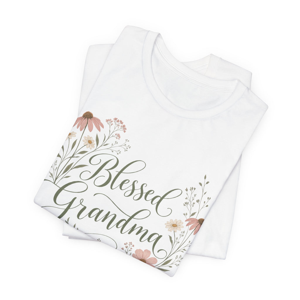 Blessed Grandma Floral Script T-Shirt | Boho Grandma Gift Shirt | Grandmother Quote Tee | Mother's Day Gift