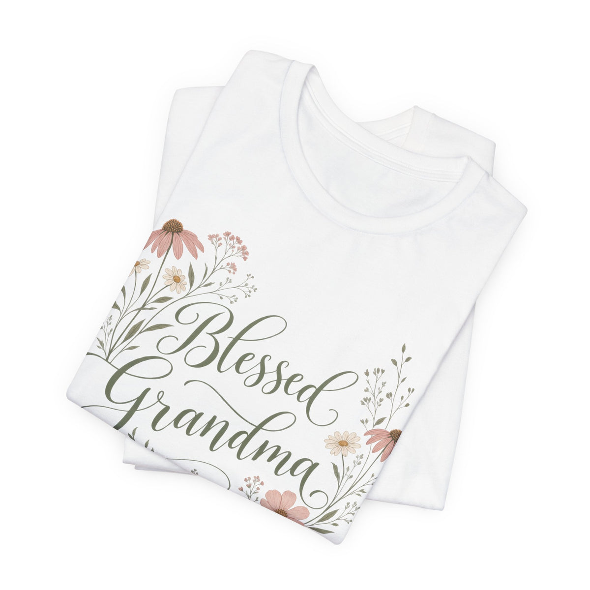 Blessed Grandma Floral Script T-Shirt | Boho Grandma Gift Shirt | Grandmother Quote Tee | Mother's Day Gift