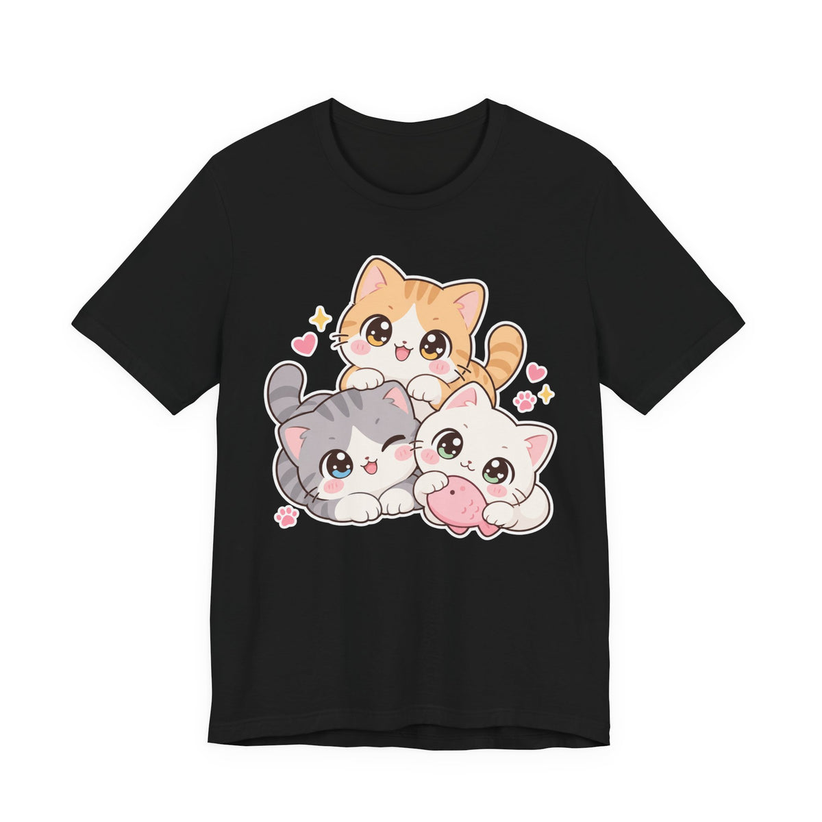 Cat Lady Kawaii T-Shirt | Cute Chibi Cat Design Tee | Cat Lover Gift Shirt