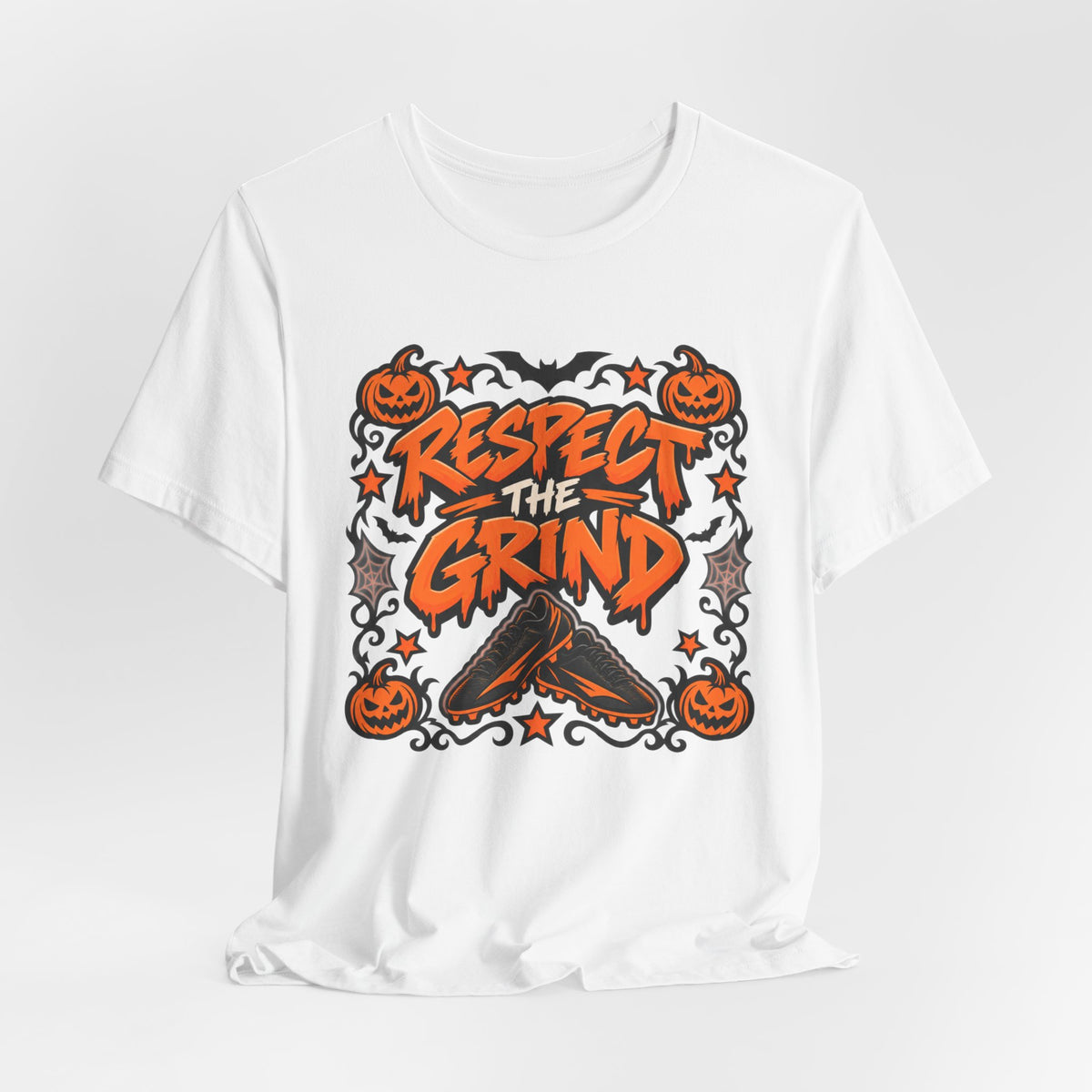 Respect The Grind Cleats Tee | Pastel Soccer Cleats Shirt | Soccer Gift Tee | Halloween Soccer Design