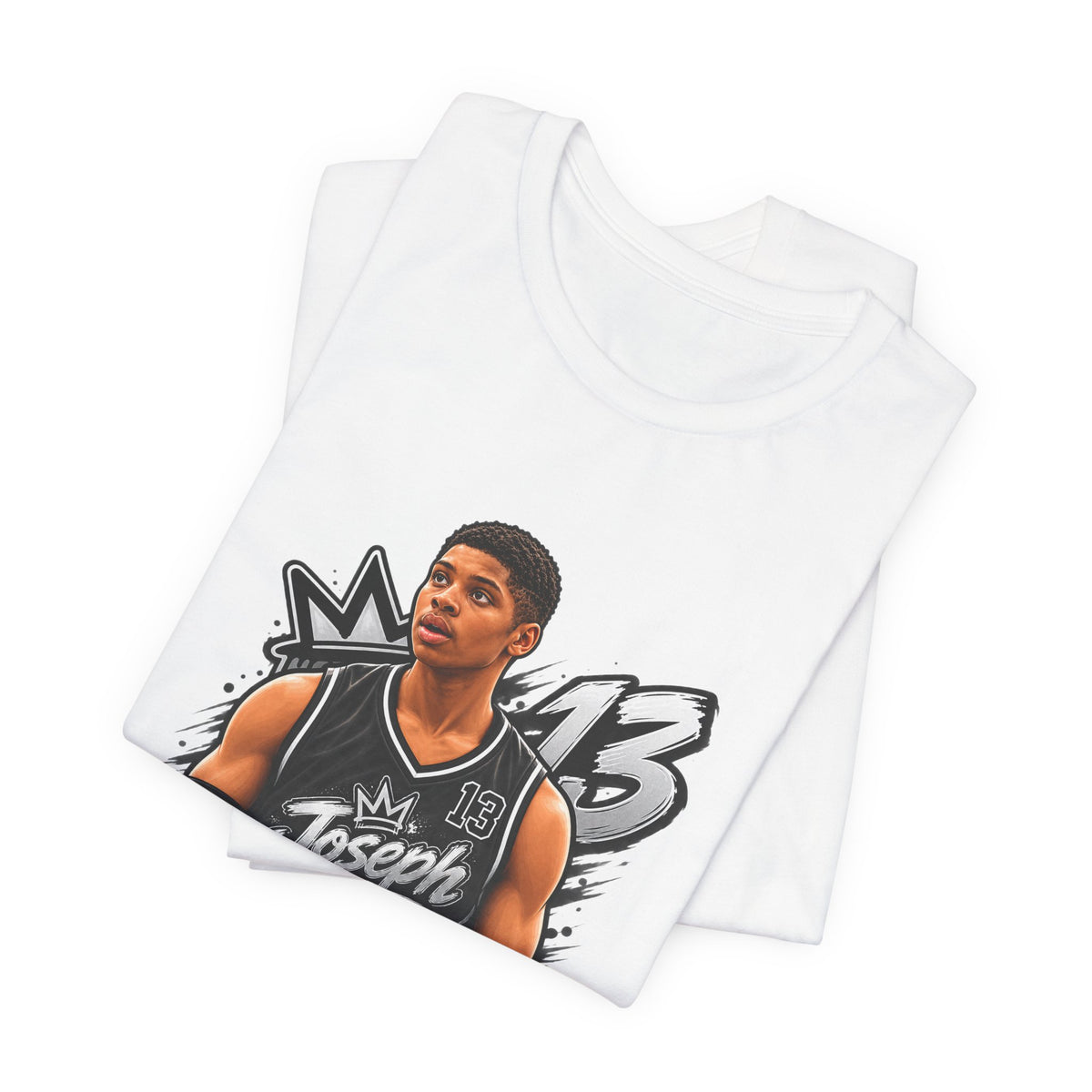 Custom Basketball Player Caricature Tee | Personalized Name & Number Jersey Design | Sports Gift PNG