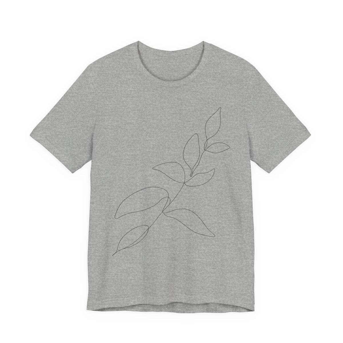 Single Leaf Botanical Line Art T-Shirt | Scandinavian Minimalist Tee | Nature Lover Gift Shirt