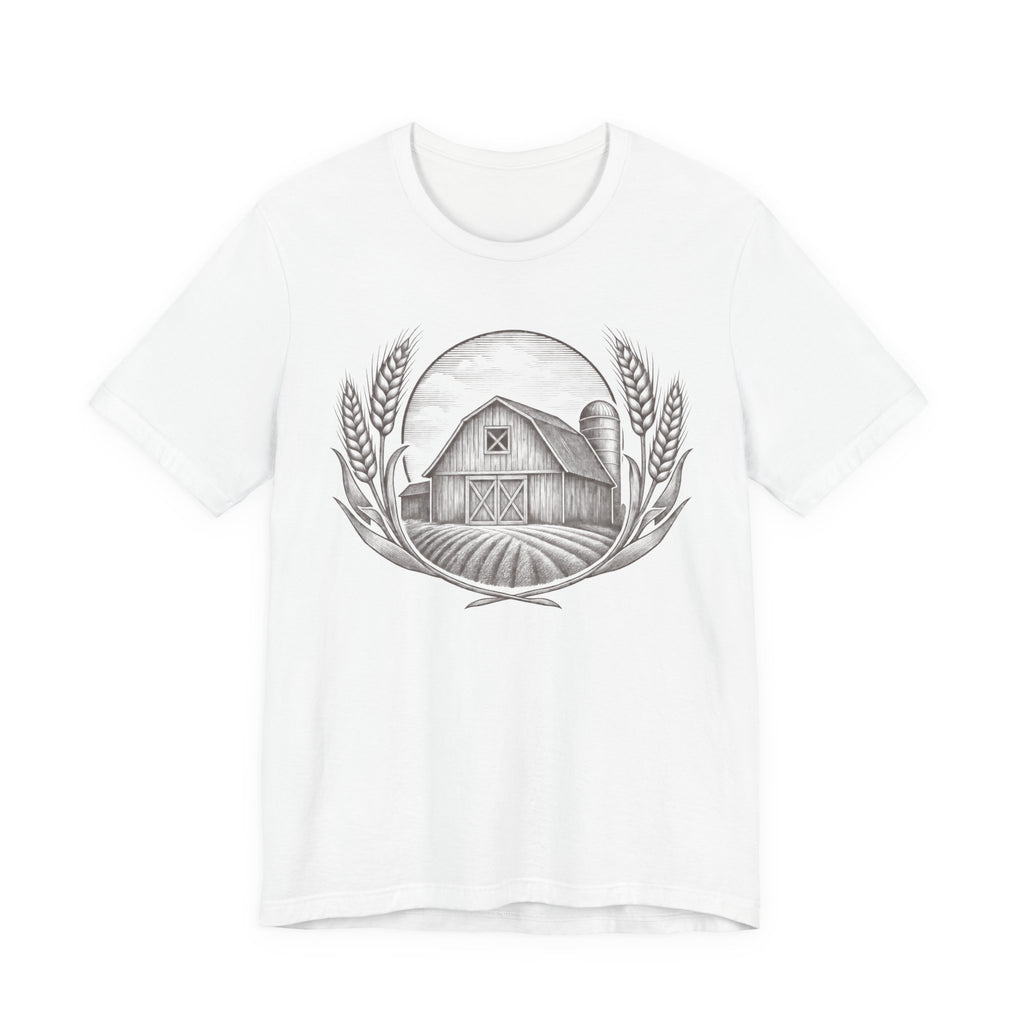 Farmhouse Family Woodcut T-Shirt | Vintage Barn Farm Life Tee | Country Family Gift Shirt