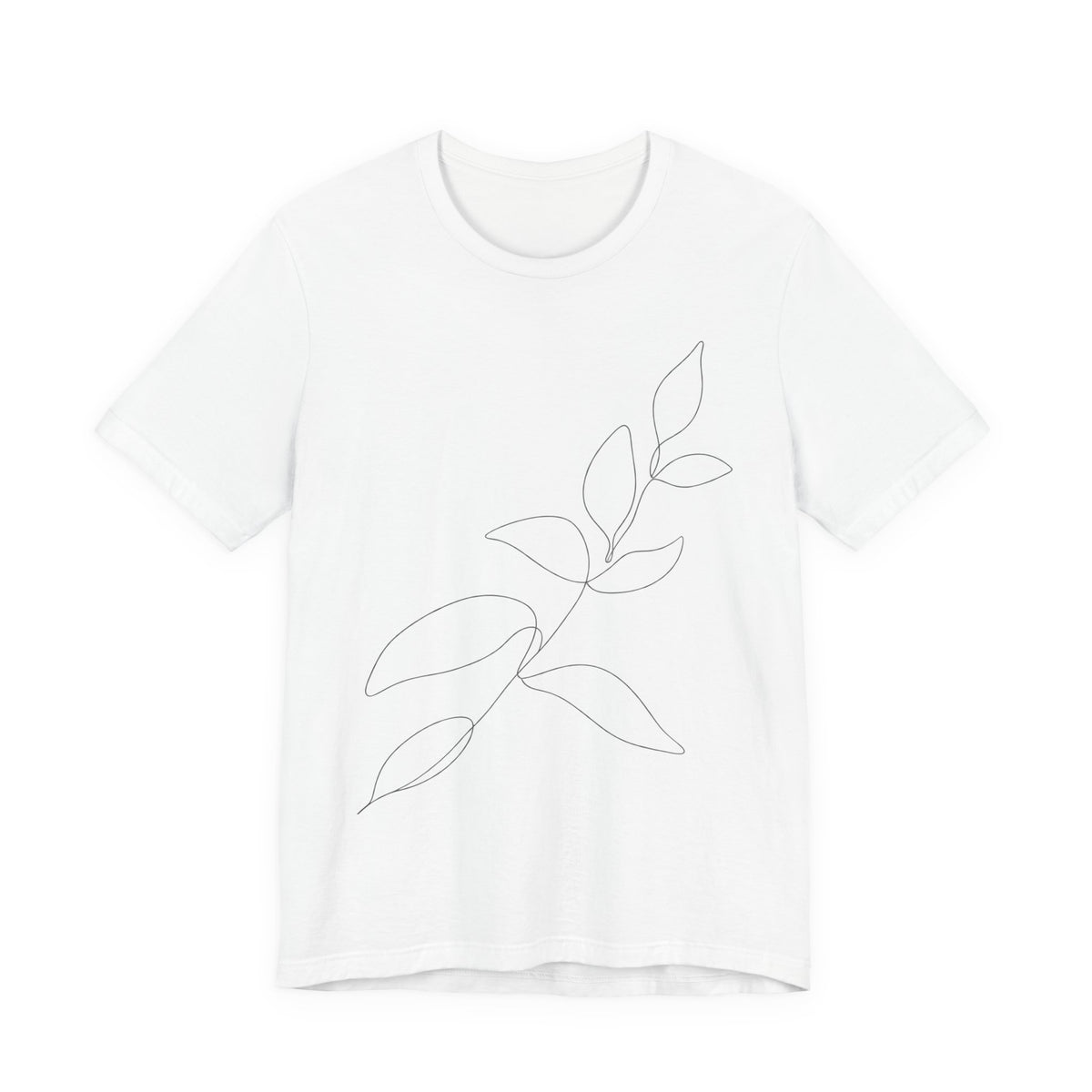 Single Leaf Botanical Line Art T-Shirt | Scandinavian Minimalist Tee | Nature Lover Gift Shirt
