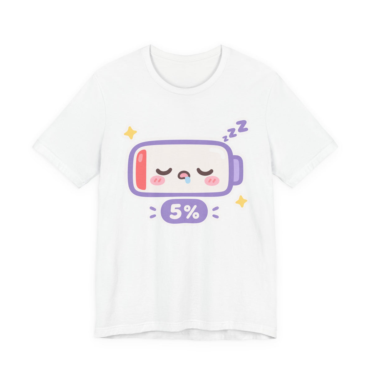 Introvert Social Battery Low Kawaii T-Shirt | Cute Battery Icon Tee | Funny Introvert Gift Shirt
