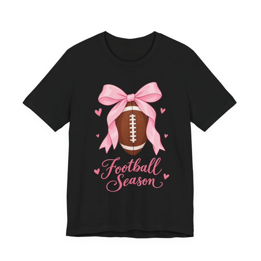 Football Mom Coquette Bow T-Shirt | Sideline Mom Tee | Football Mom Shirt | Game Day Mom Gift Shirt