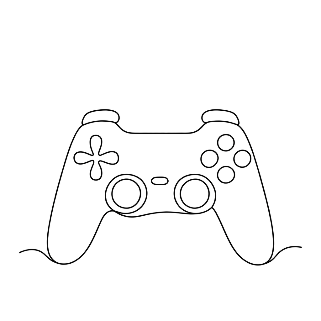 [Digital Download] Gaming Controller Minimalist Line Art T-Shirt SVG PNG EPS Cricut Silhouette Sublimation Design