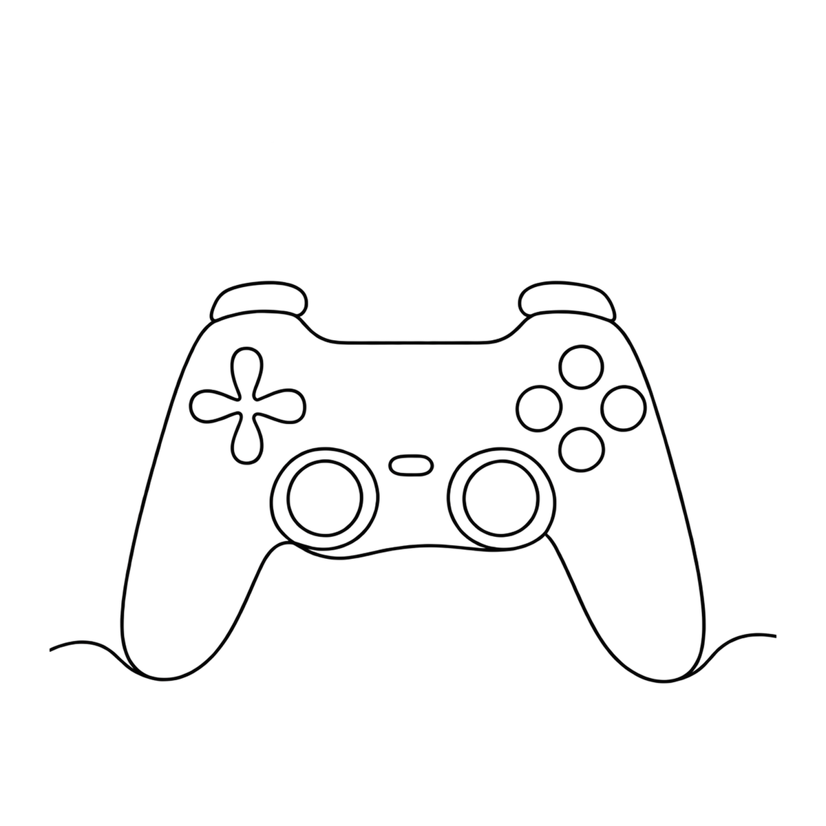 [Digital Download] Gaming Controller Minimalist Line Art T-Shirt SVG PNG EPS Cricut Silhouette Sublimation Design