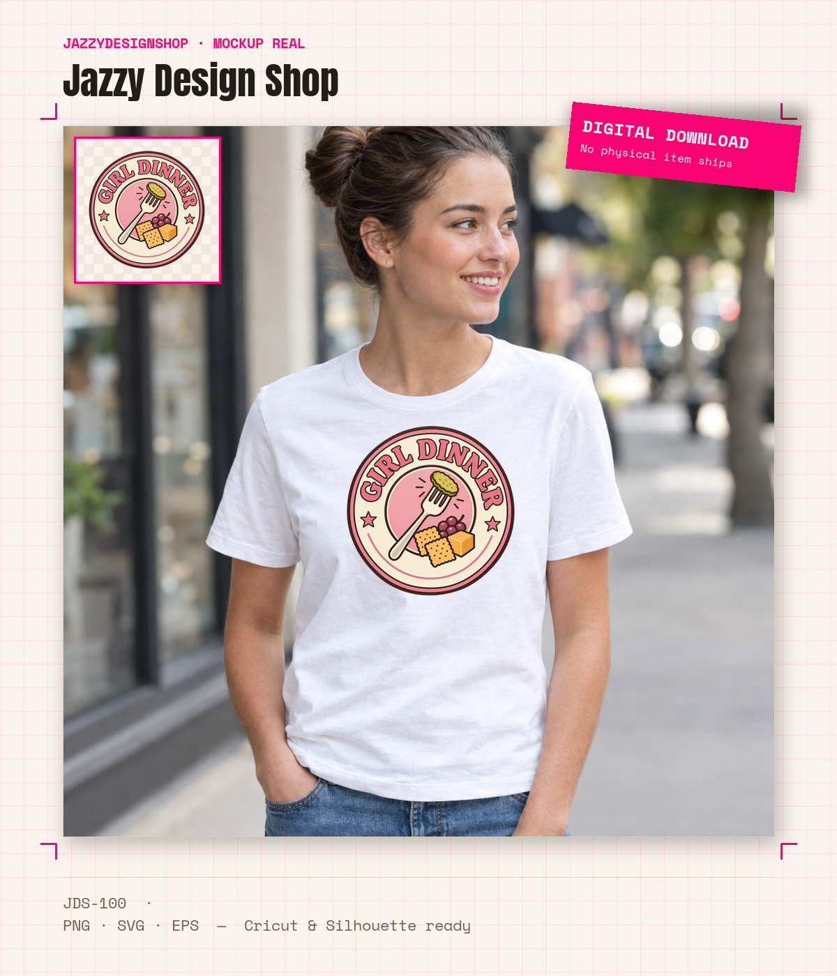 [Digital Download] Girl Dinner T-Shirt SVG PNG EPS Cricut Silhouette Sublimation Design