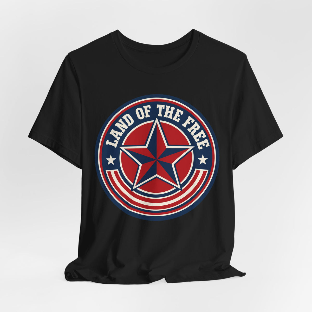 Land of the Free T-Shirt | Retro Patriotic Star Badge Tee | 4th of July Gift Shirt