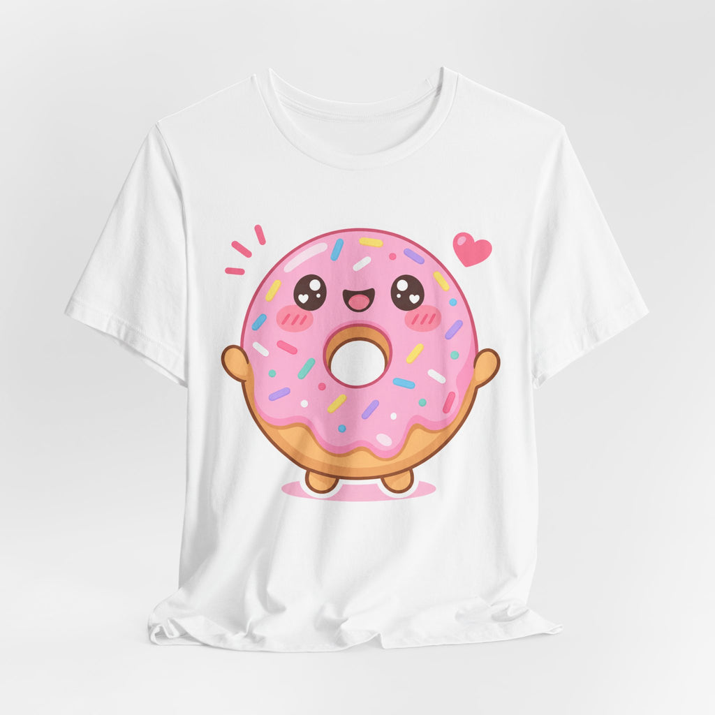 Kawaii Donut T-Shirt | Cute Sprinkle Donut Character Tee | Sweet Dessert Gift Shirt