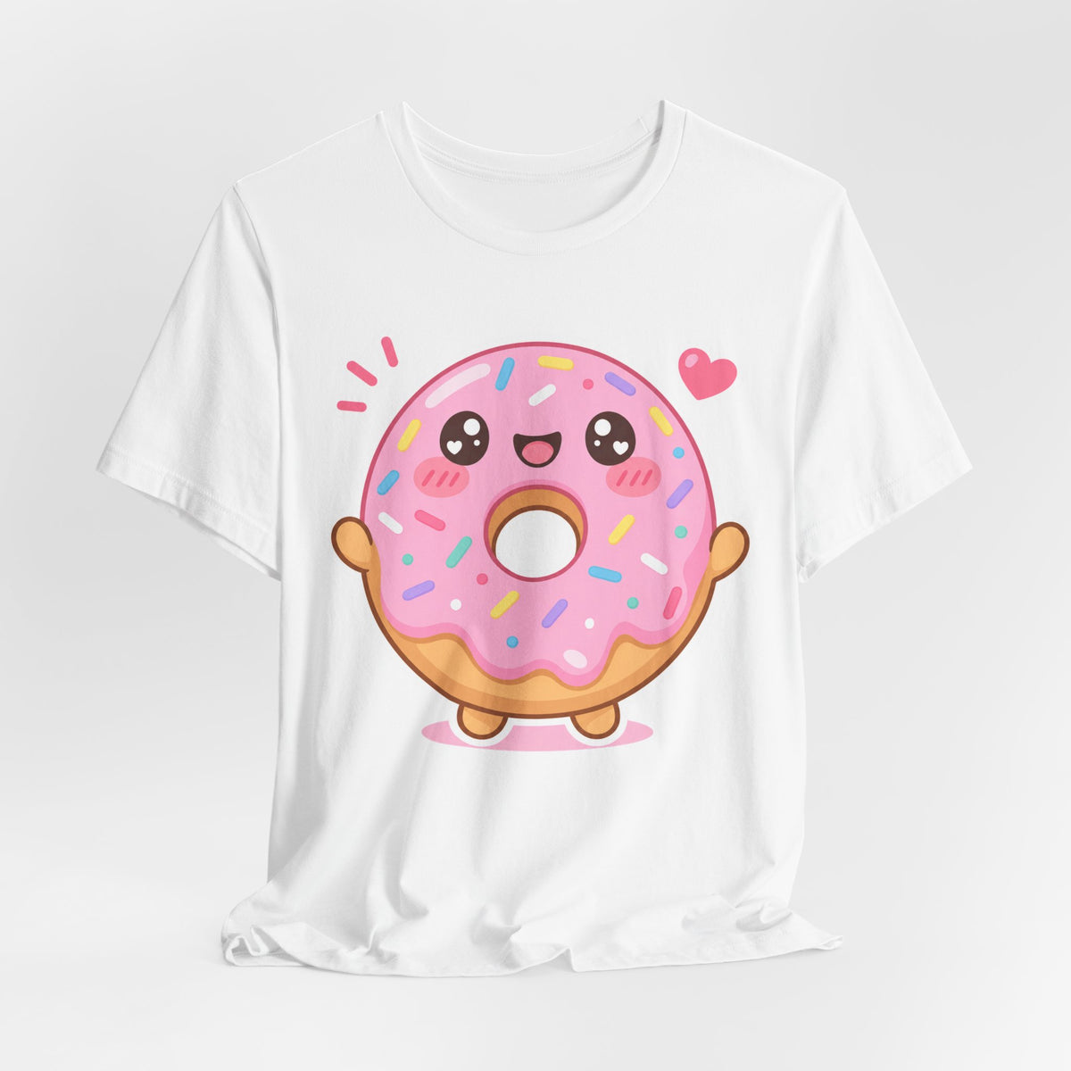 Kawaii Donut T-Shirt | Cute Sprinkle Donut Character Tee | Sweet Dessert Gift Shirt