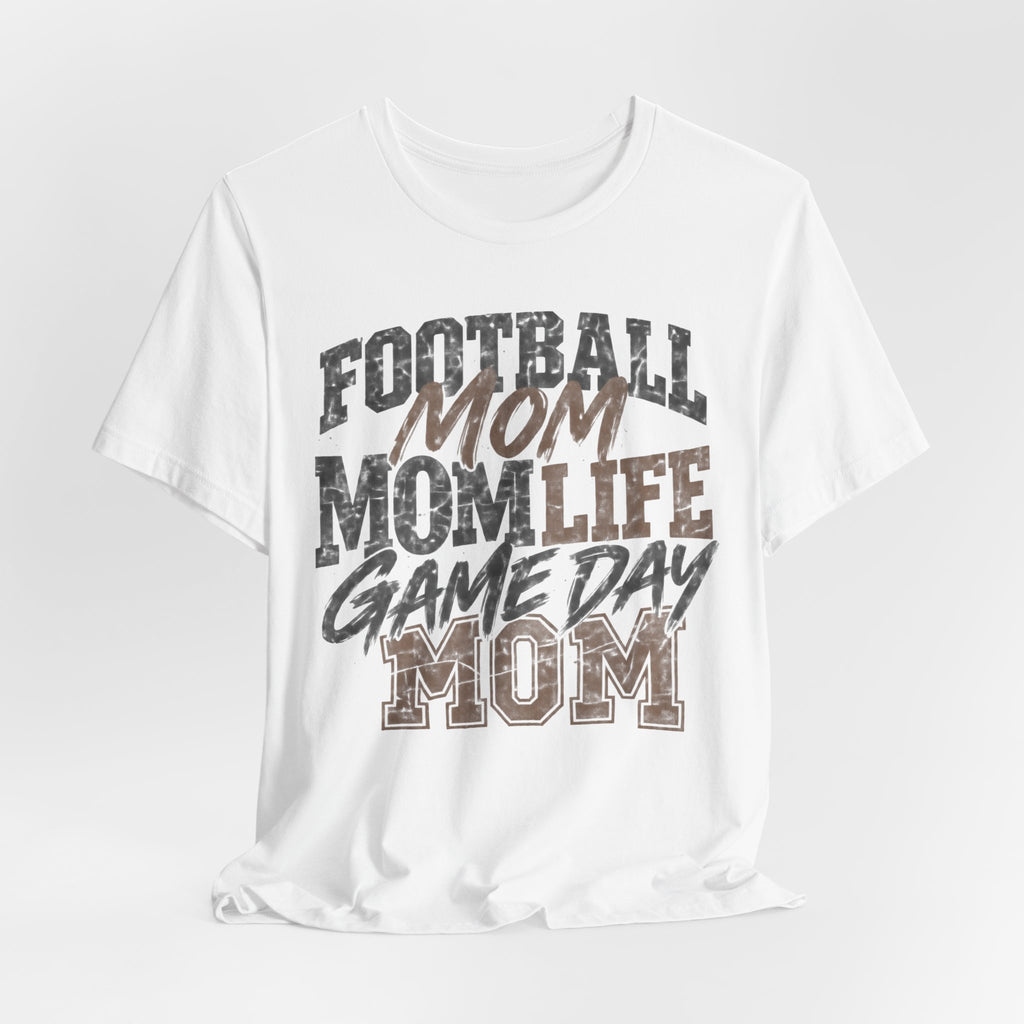 Football Mom Grunge Tee | Stacked Mom Life Typography Shirt | Football Mom Shirt | Game Day Mom Gift Tee