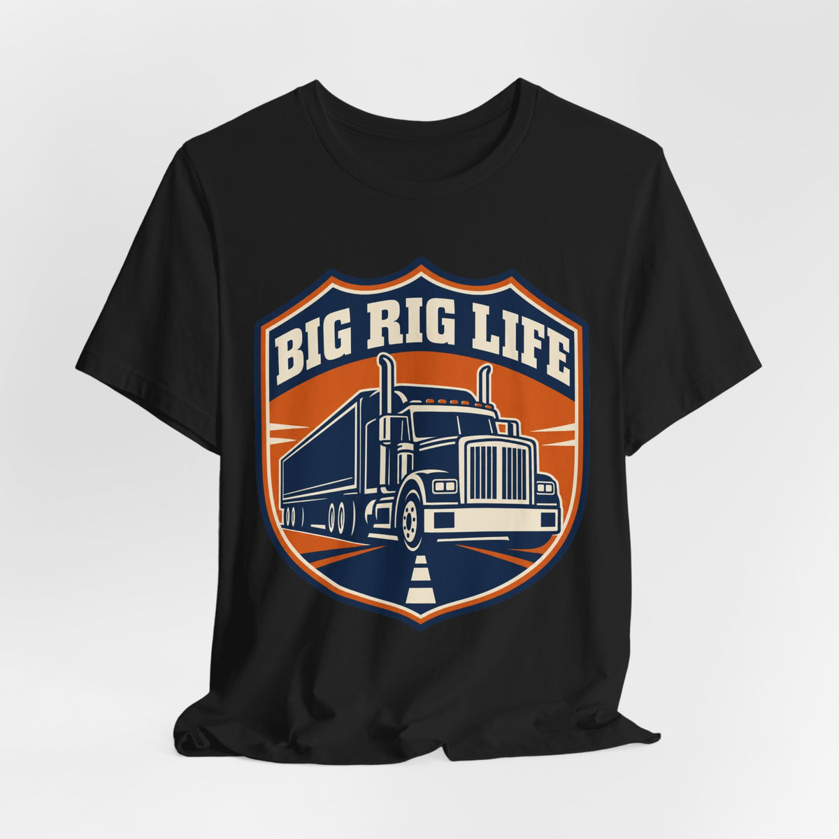 Big Rig Trucker Retro Badge T-Shirt | Truck Driver Gift Shirt | Trucker Life Tee | CDL Driver Gift