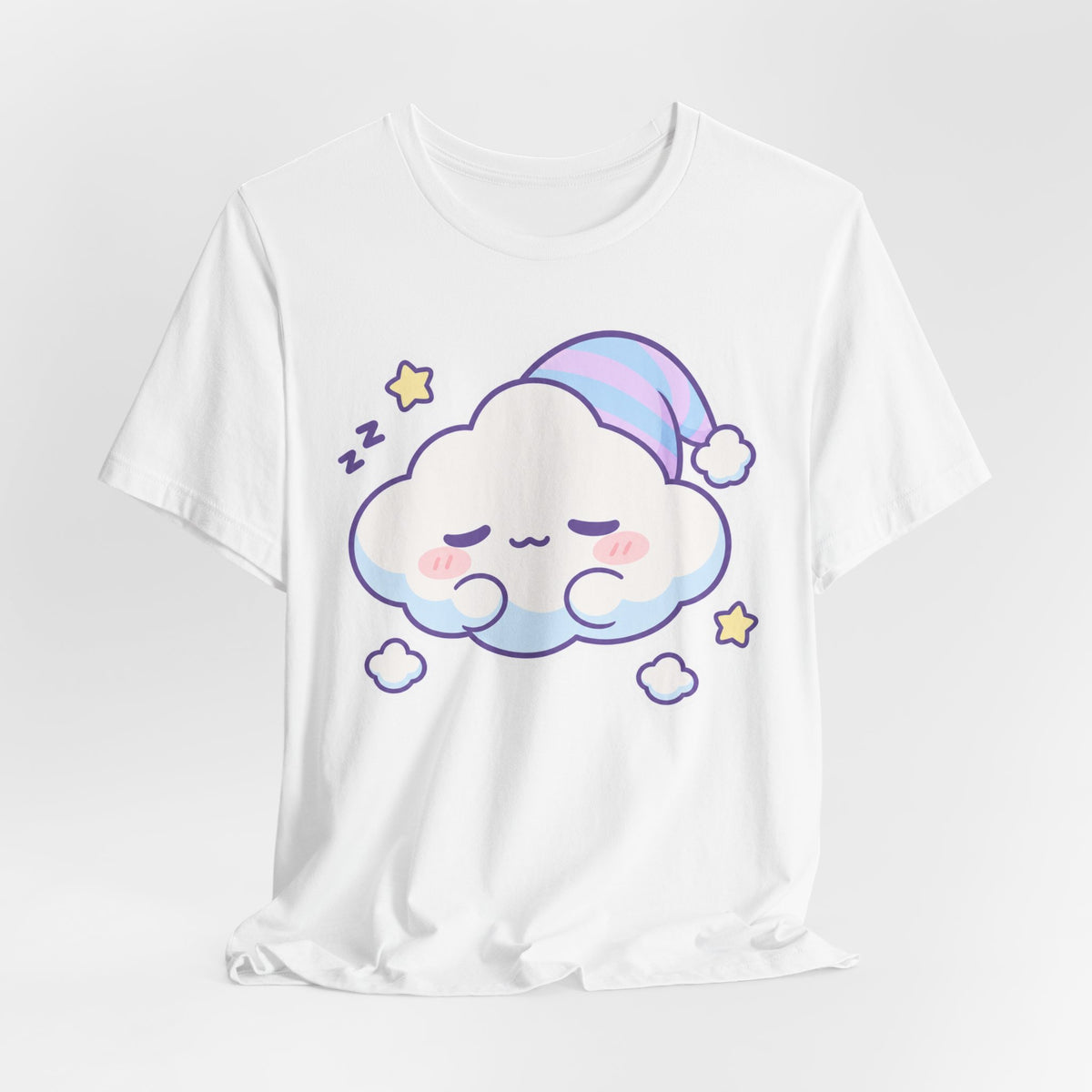 No Thoughts Just Vibes T-Shirt | Kawaii Cute Cloud Tee | Relaxed TikTok Trend Gift Shirt