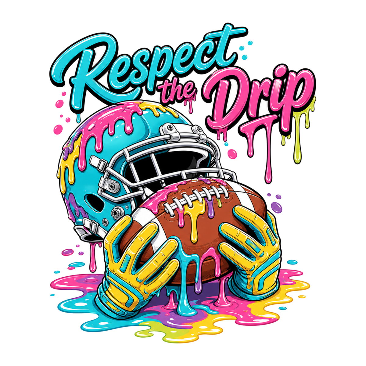 [Digital Download] Respect The Drip Neon Tee SVG PNG EPS Cricut Silhouette Sublimation Design