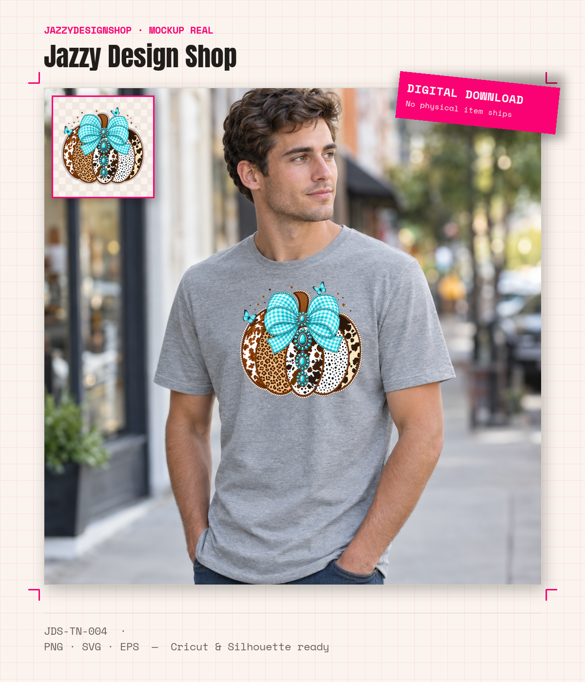 [Digital Download] Western Bling Pumpkin Tee SVG PNG EPS Cricut Silhouette Sublimation Design