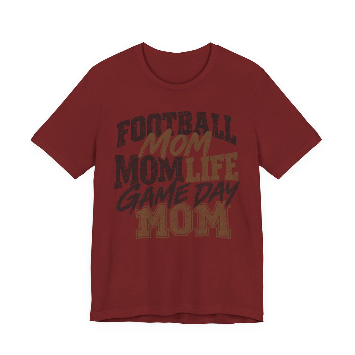 Football Mom Grunge Tee | Stacked Mom Life Typography Shirt | Football Mom Shirt | Game Day Mom Gift Tee
