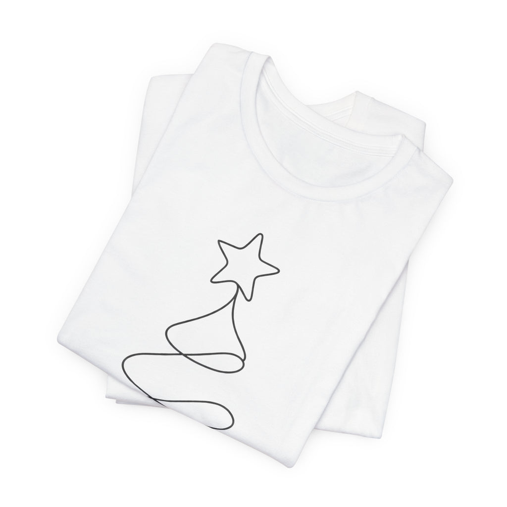 Minimalist Christmas Tree T-Shirt | Scandinavian Line Art Tee | Minimal Holiday Gift Shirt