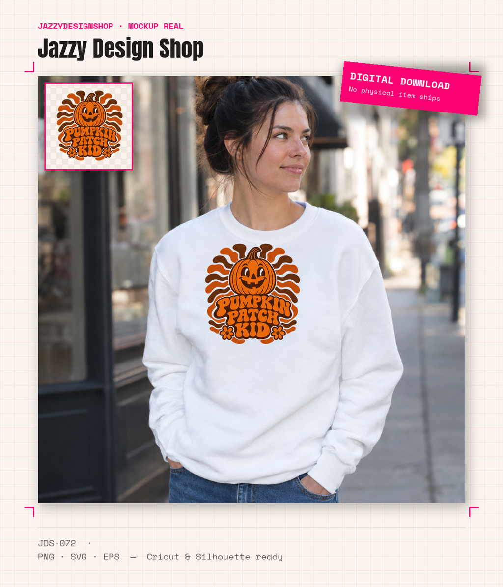 [Digital Download] Groovy Pumpkin T-Shirt SVG PNG EPS Cricut Silhouette Sublimation Design