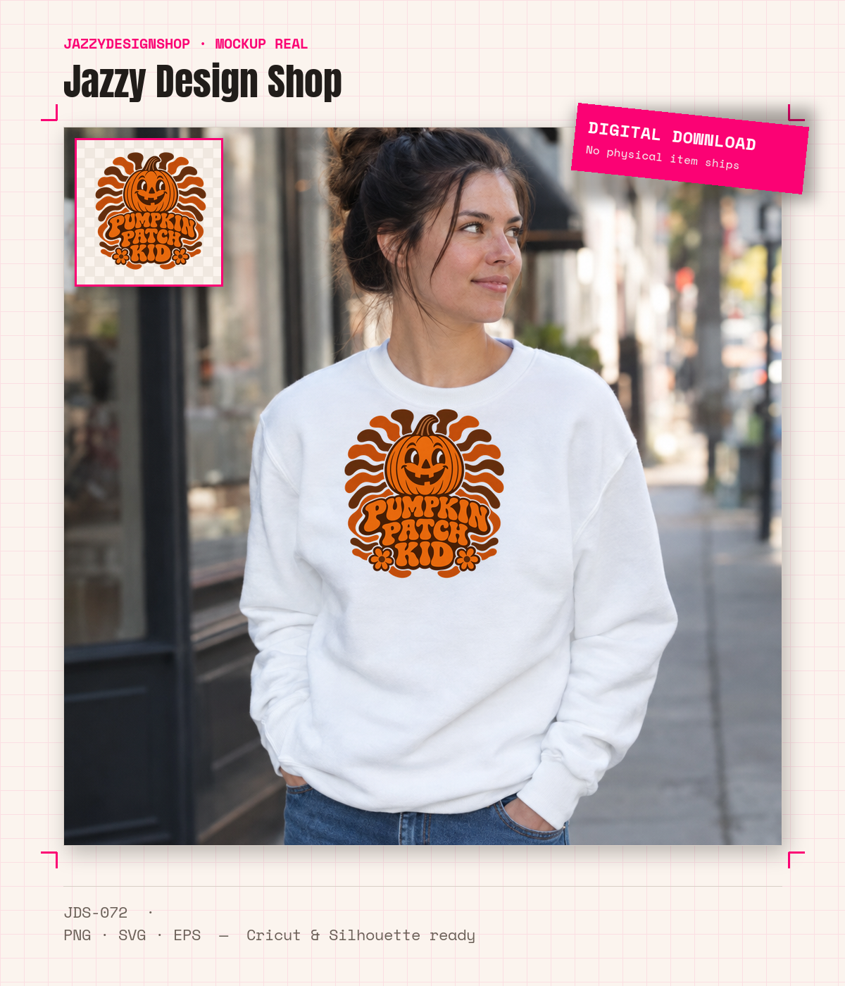 [Digital Download] Groovy Pumpkin T-Shirt SVG PNG EPS Cricut Silhouette Sublimation Design