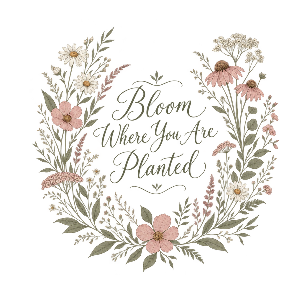 [Digital Download] Bloom Where You Are Planted Boho T-Shirt SVG PNG EPS Cricut Silhouette Sublimation Design