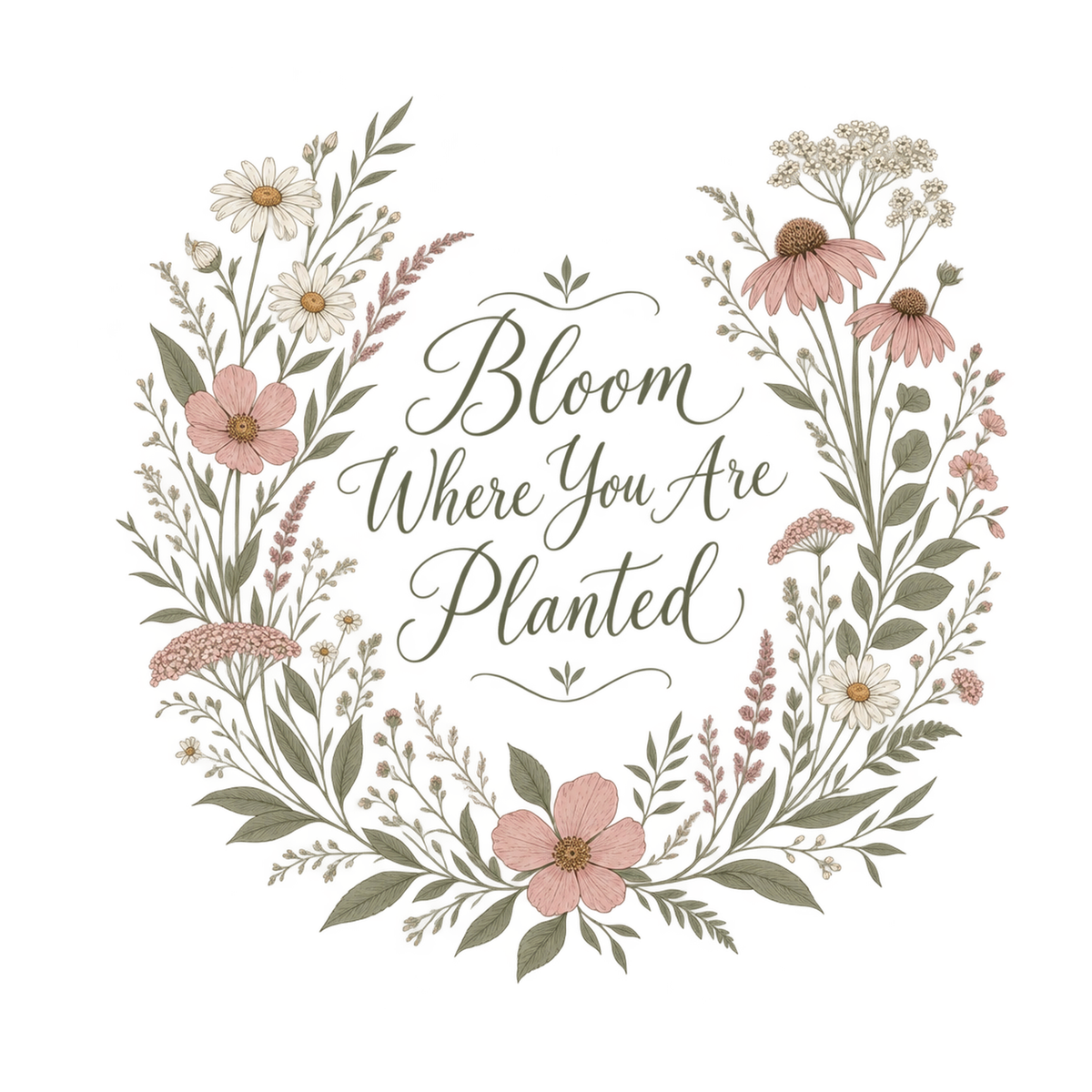 [Digital Download] Bloom Where You Are Planted Boho T-Shirt SVG PNG EPS Cricut Silhouette Sublimation Design