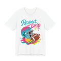 Respect The Drip Tee | Football Paint Drip Helmet Shirt | Football Graphic Gift | Bold Sports Streetwear Tee