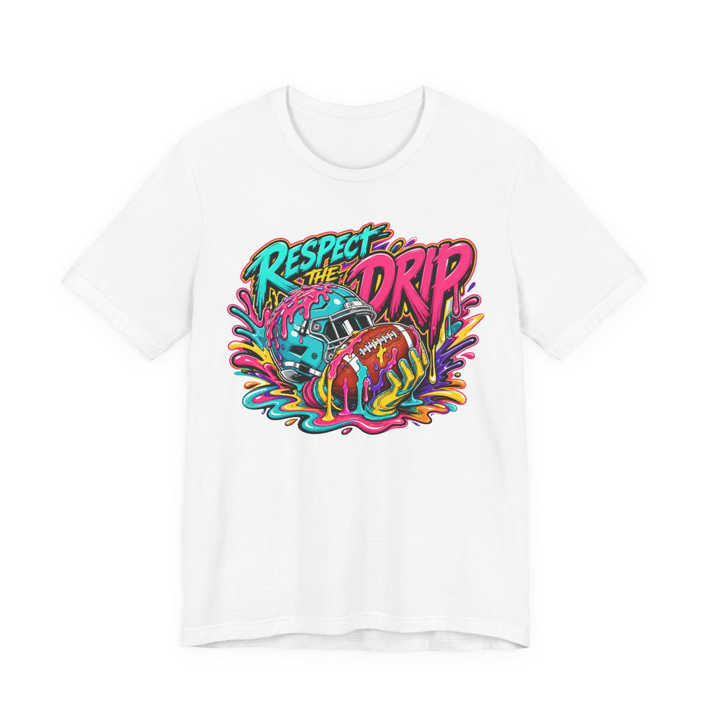 Respect The Drip Graffiti Tee | Bold Football Paint Drip Shirt | Football Graphic Gift | Street Football Tee