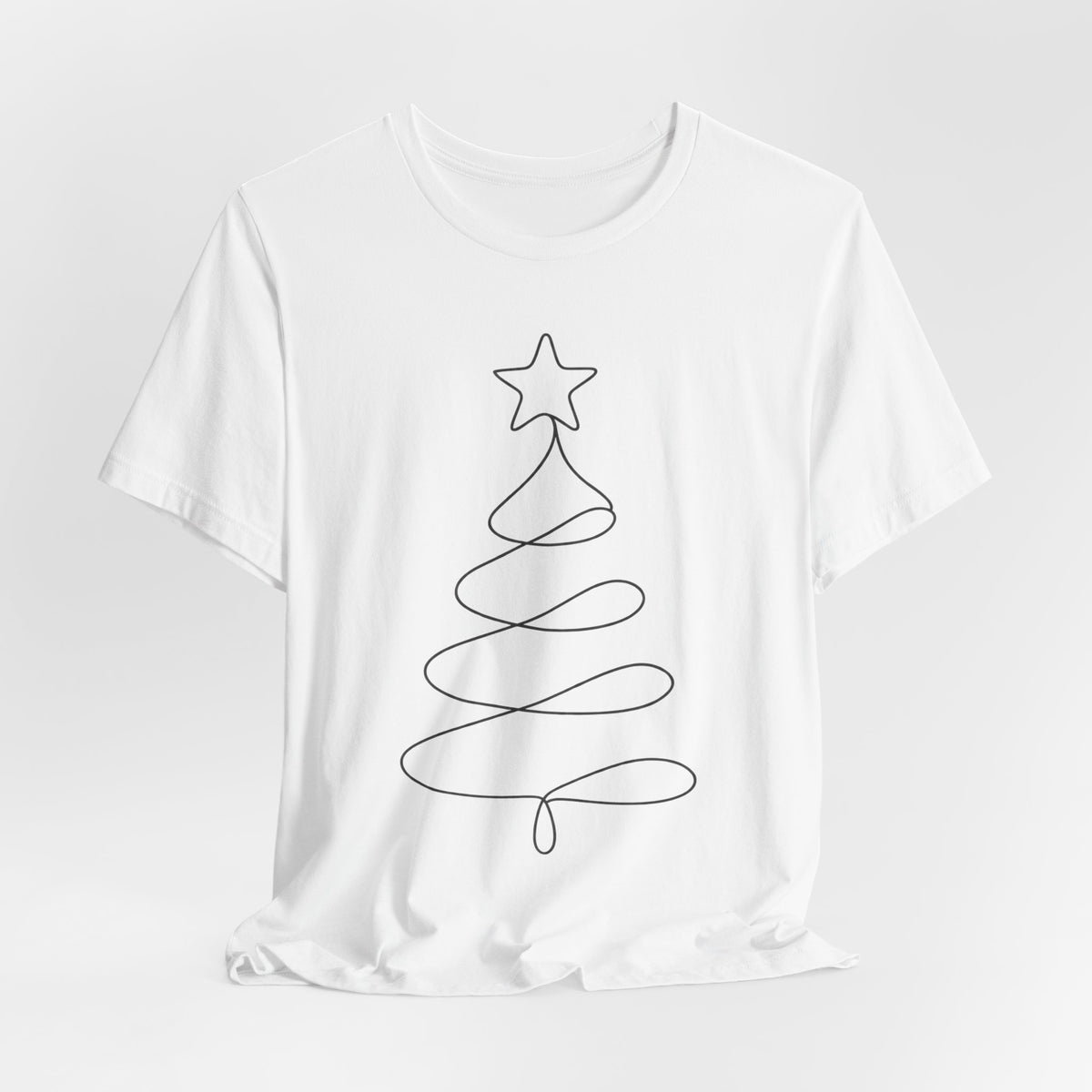 Minimalist Christmas Tree T-Shirt | Scandinavian Line Art Tee | Minimal Holiday Gift Shirt