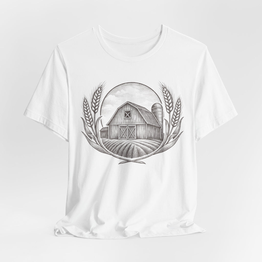 Farmhouse Family Woodcut T-Shirt | Vintage Barn Farm Life Tee | Country Family Gift Shirt