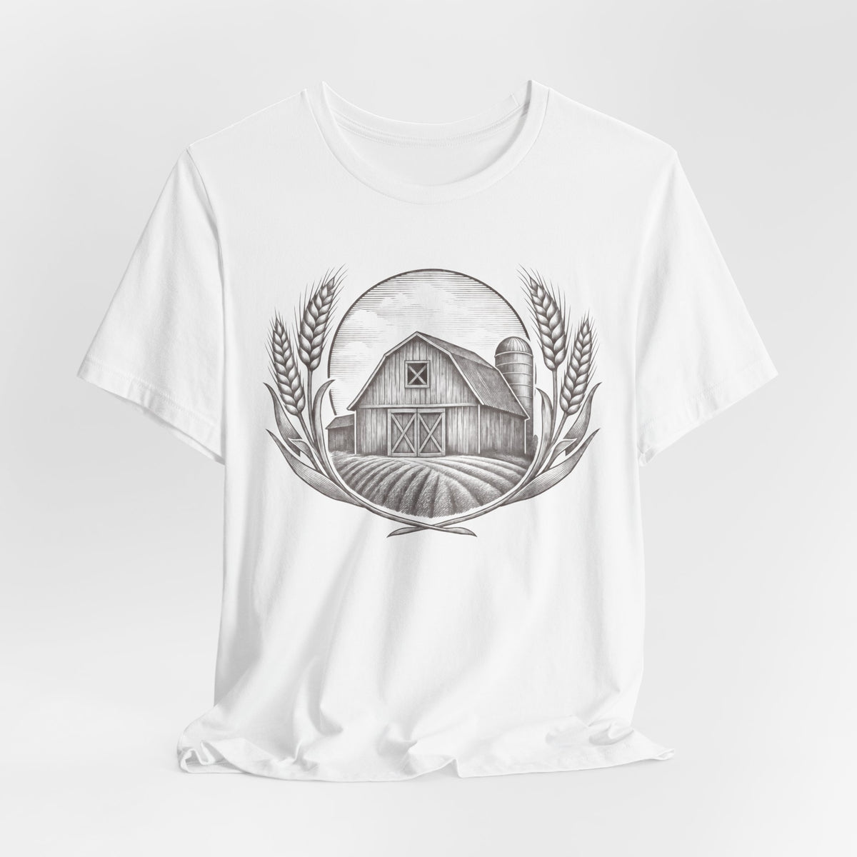 Farmhouse Family Woodcut T-Shirt | Vintage Barn Farm Life Tee | Country Family Gift Shirt
