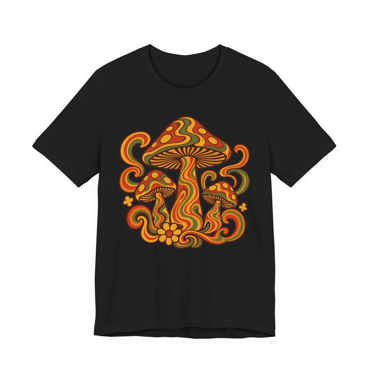 Psychedelic Mushroom T-Shirt | Retro 70s Trippy Groovy Tee | Vintage Hippie Gift Shirt