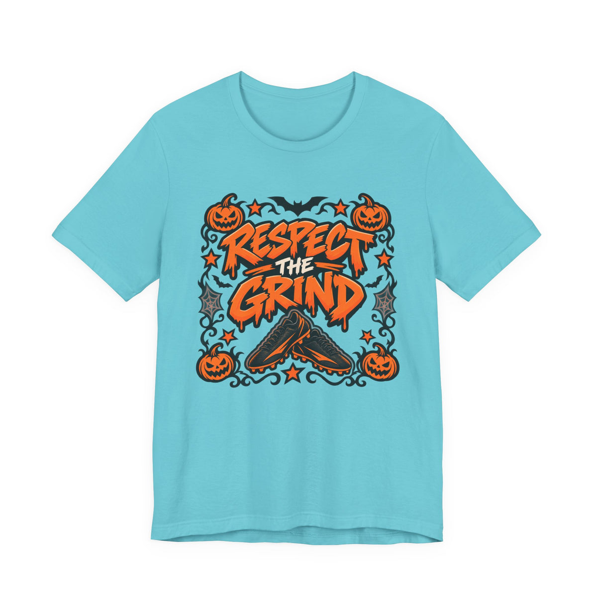 Respect The Grind Cleats Tee | Pastel Soccer Cleats Shirt | Soccer Gift Tee | Halloween Soccer Design