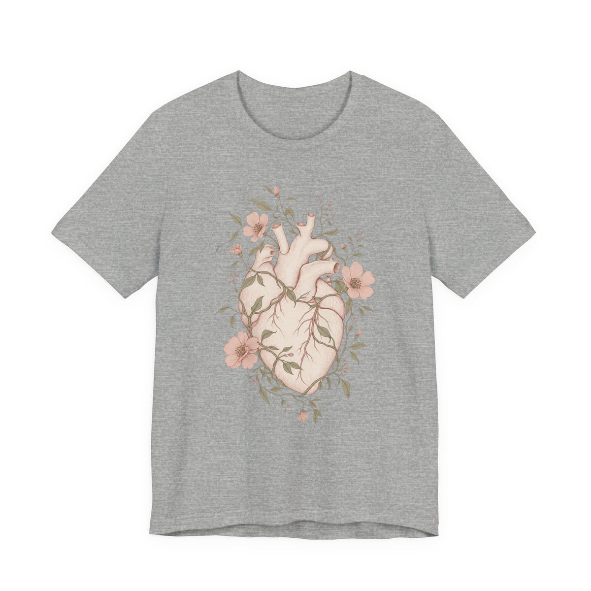 Boho Heart T-Shirt | Delicate Floral Valentine Tee | Soft Romantic Gift Shirt