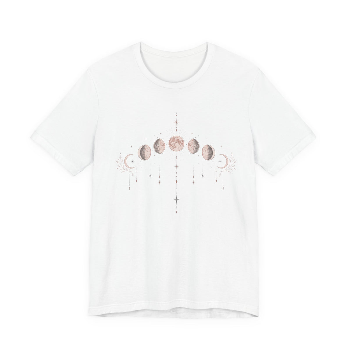 Moon Phases T-Shirt | Boho Celestial Linework Tee | Mystical Lunar Gift Shirt