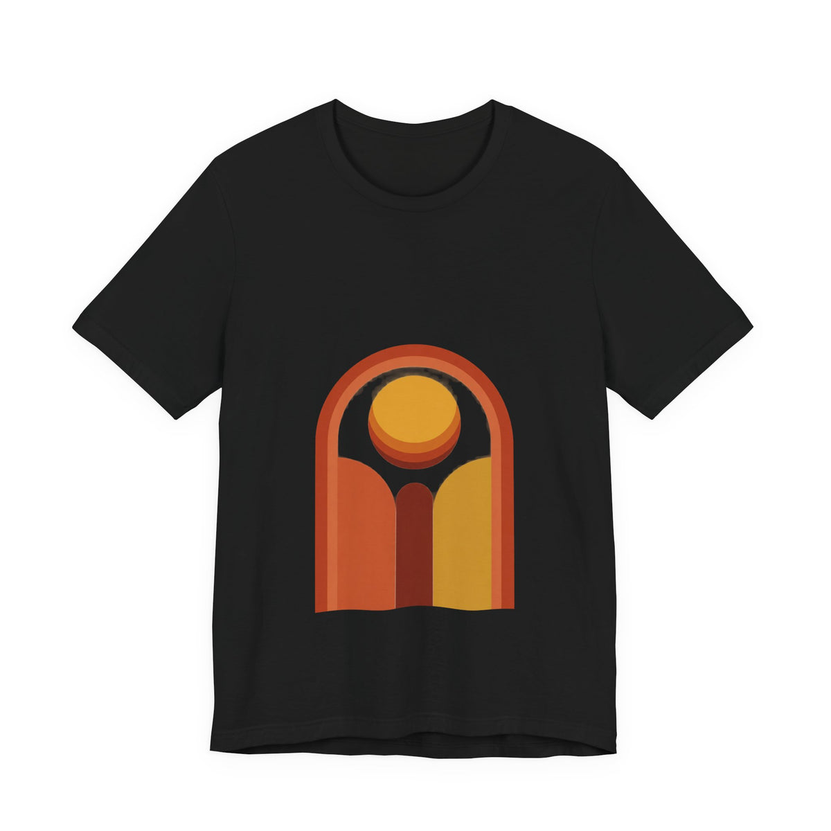Sunset Arch Geometric T-Shirt | Bauhaus Abstract Art Tee | Modern Minimalist Gift Shirt