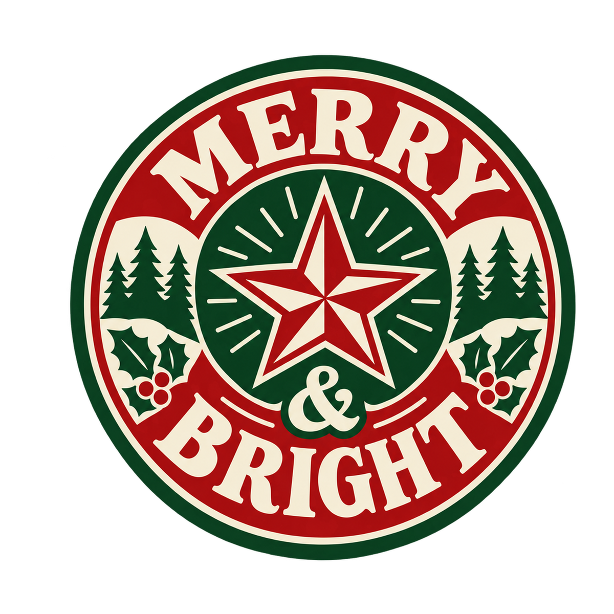 [Digital Download] Merry and Bright T-Shirt SVG PNG EPS Cricut Silhouette Sublimation Design