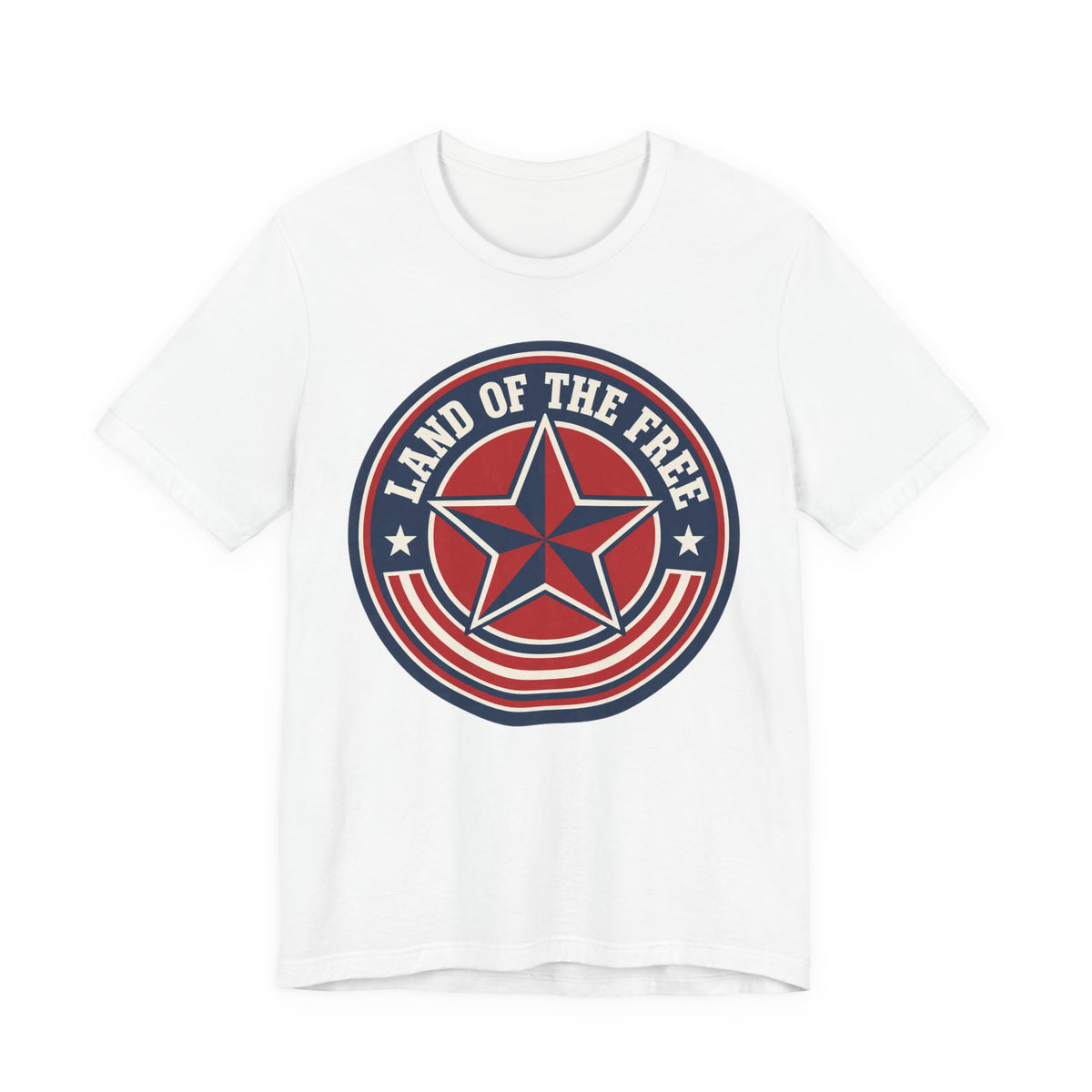 Land of the Free T-Shirt | Retro Patriotic Star Badge Tee | 4th of July Gift Shirt