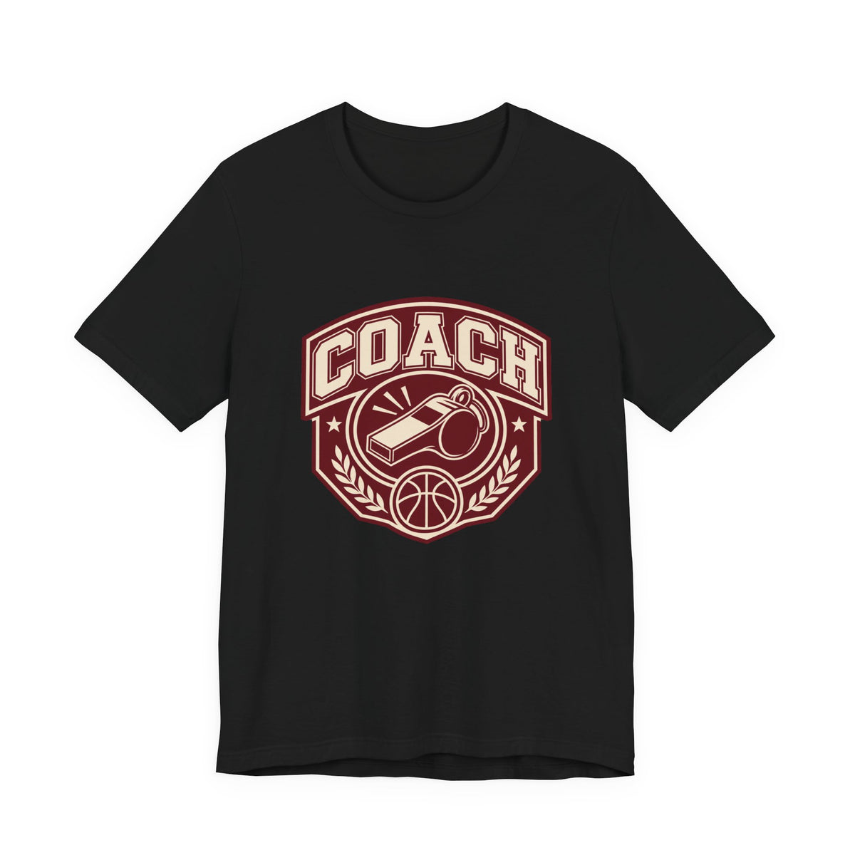 Basketball Coach T-Shirt | Whistle Varsity Badge Tee | Coach Appreciation Gift Shirt
