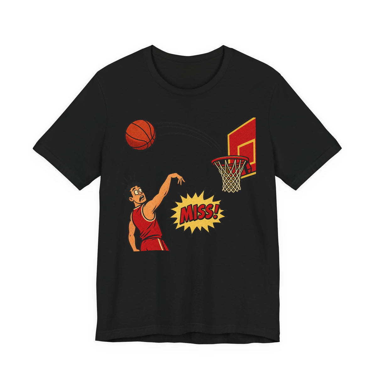Funny Basketball T-Shirt | Airball Comic Halftone Tee | Basketball Humor Shirt | Funny Hoops Gift Shirt | Comic Basketball Tee