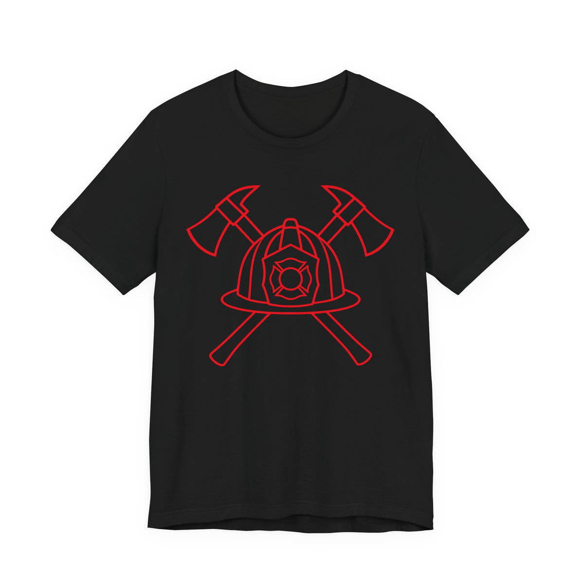 Firefighter Bold Line Emblem T-Shirt | Fire Department Gift Shirt | Firefighter Appreciation Tee