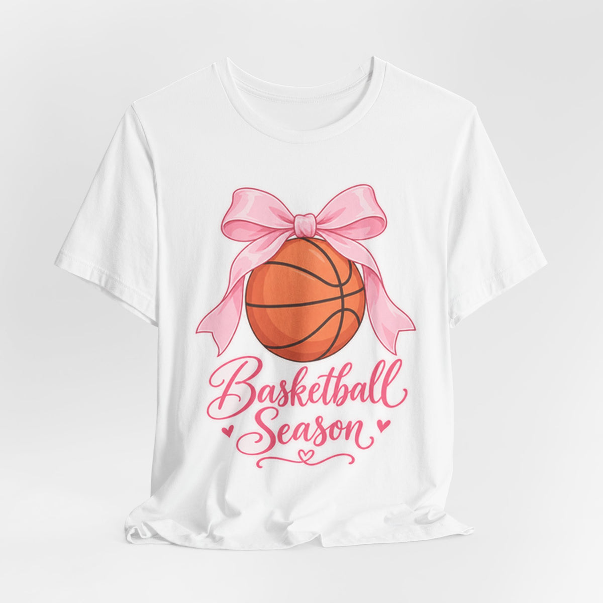 Coquette Bow Basketball T-Shirt | Basketball Season Girly Tee | Cute Basketball Shirt for Girls | Basketball Bow Gift Shirt